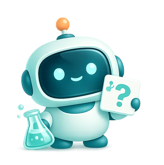 Chemist robot, the quiz mascot